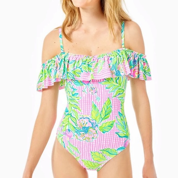 Lilly Pulitzer Other - Lilly Pulitzer Fiesta One-Piece Swimsuit Don’t stop beleafing print size 12